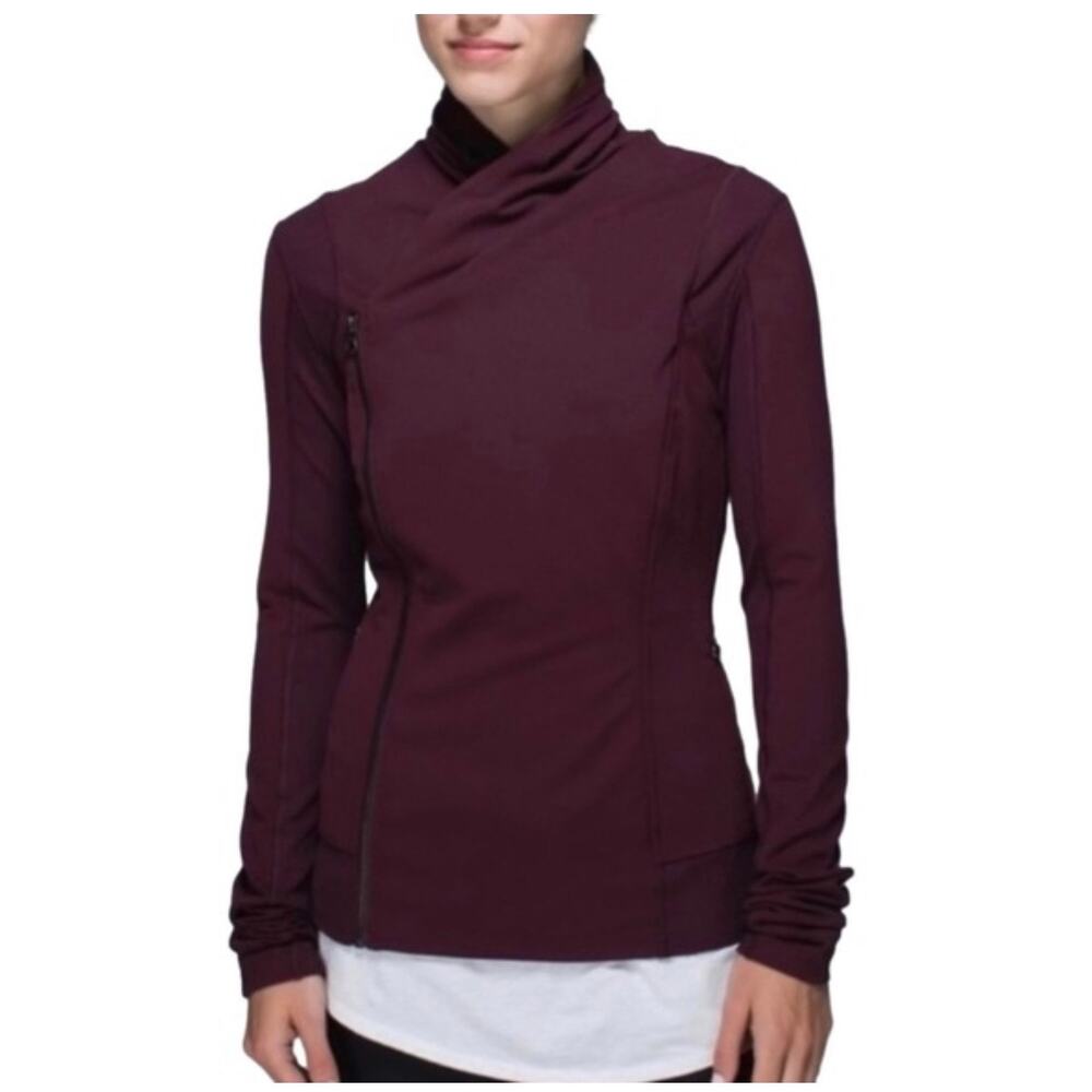 Lululemon BHAKTI Jacket Define BORDEAUX DRAMA Yoga Burgundy Size 4